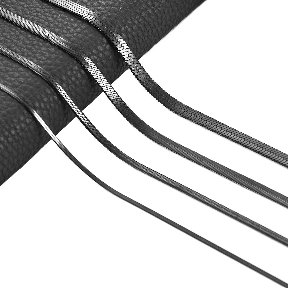 Black Flat Snake Chain