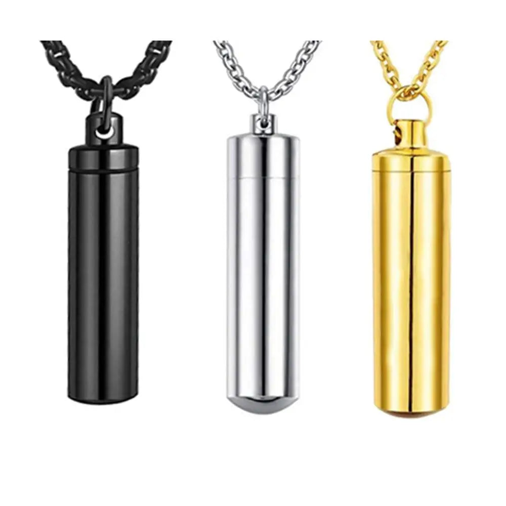 Stainless Steel Cylinder Cremation Necklace