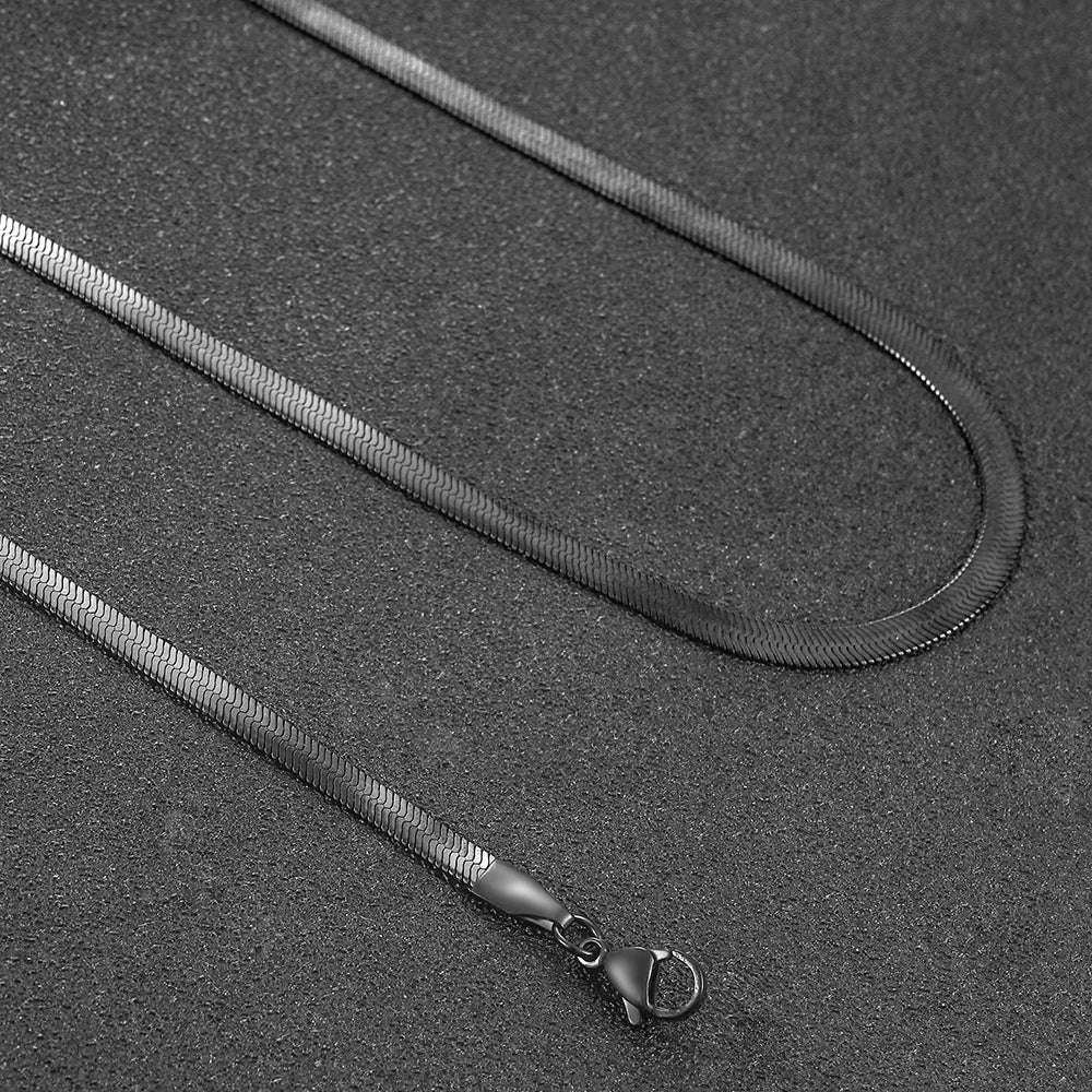 Black Flat Snake Chain