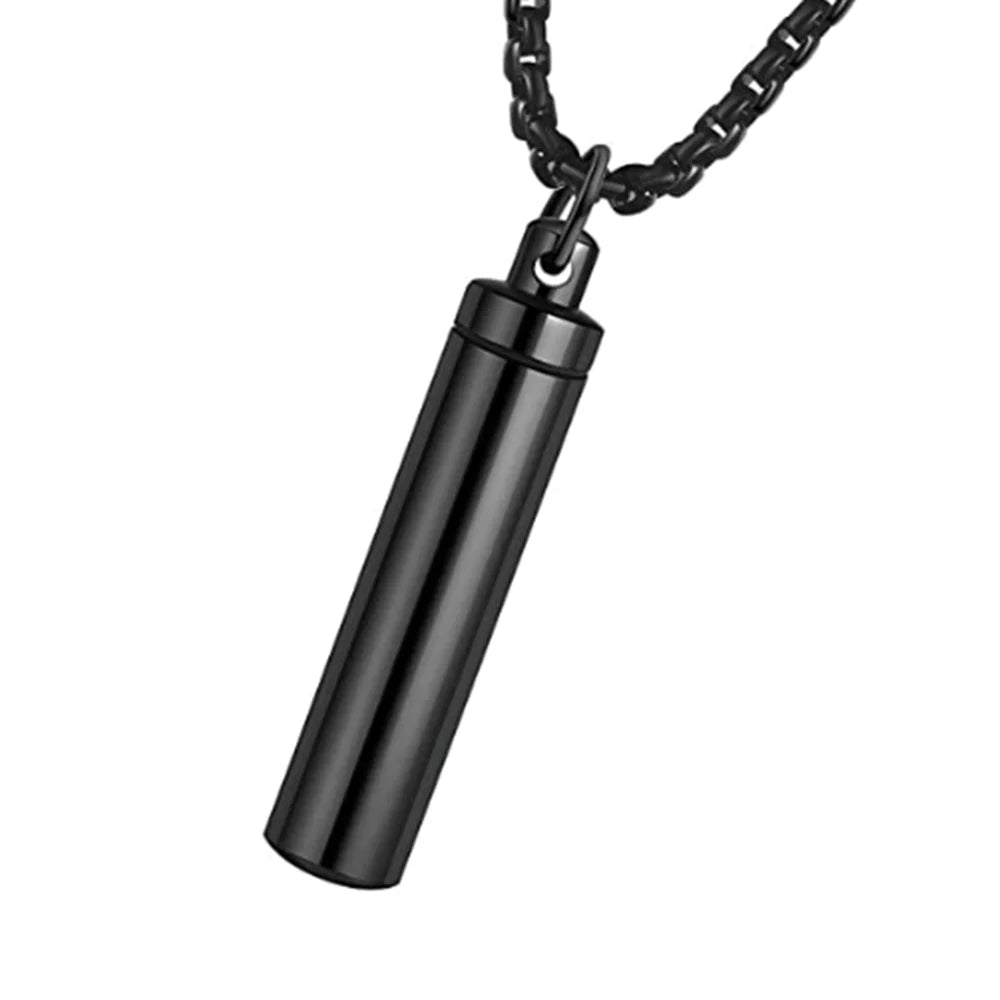 Stainless Steel Cylinder Cremation Necklace