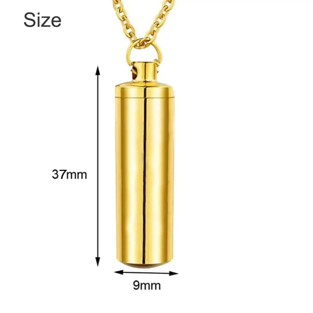 Stainless Steel Cylinder Cremation Necklace