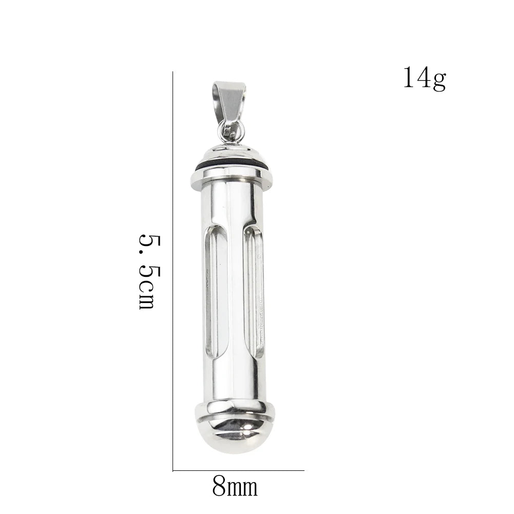 Cylinder Pendant with Glass Tube Cutouts
