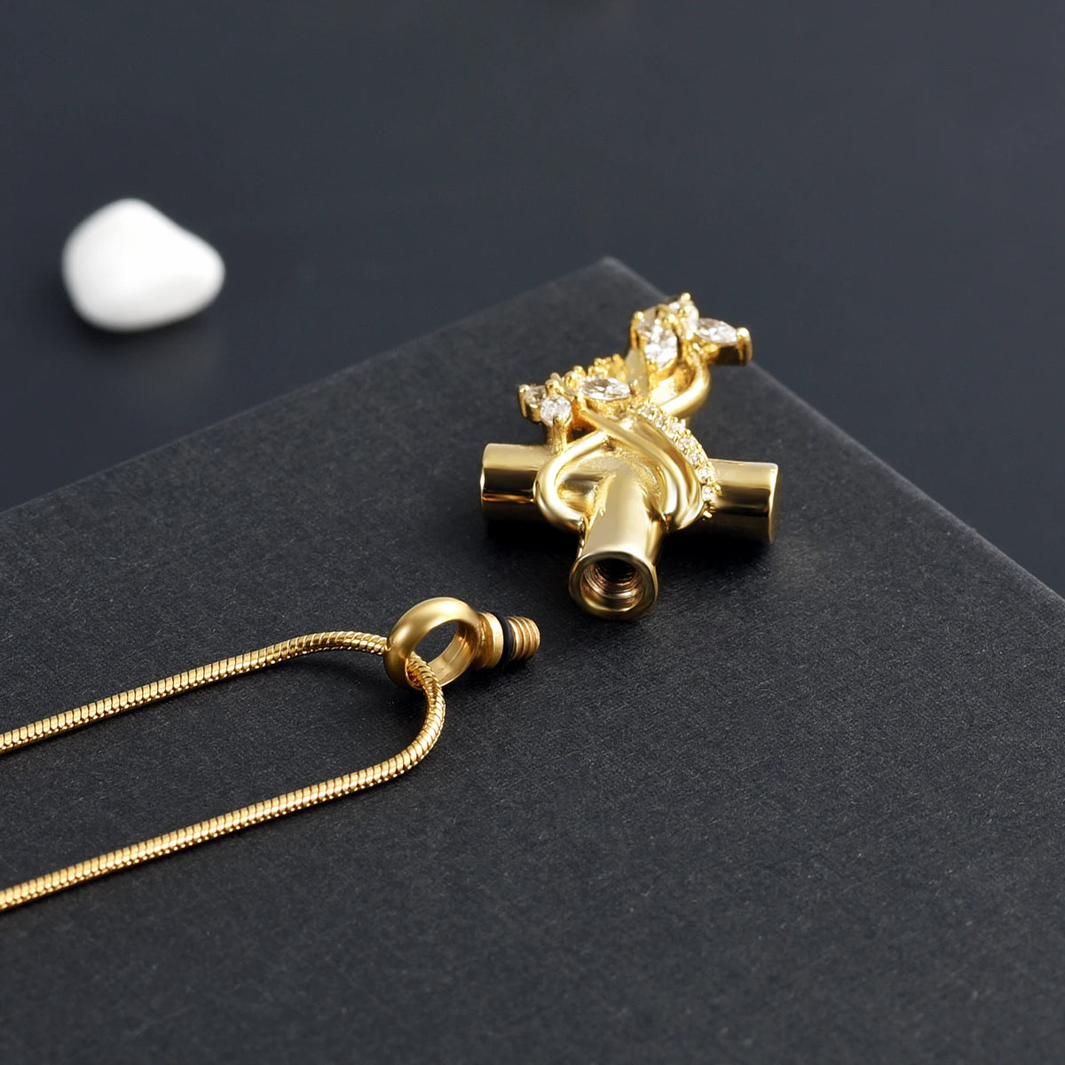 Cross &amp; Butterflies Cremation Necklace