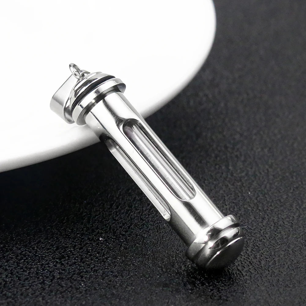 Cylinder Pendant with Glass Tube Cutouts