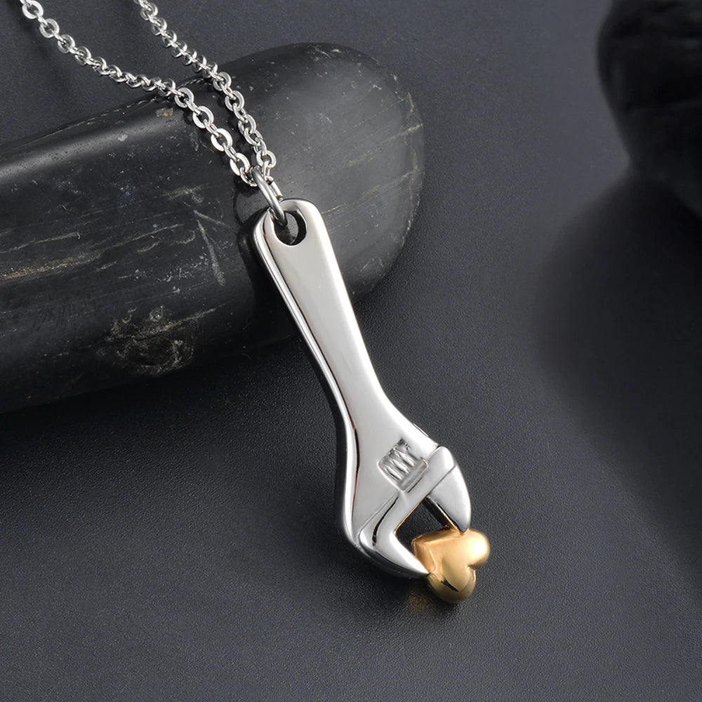 Wrench Cremation Necklace