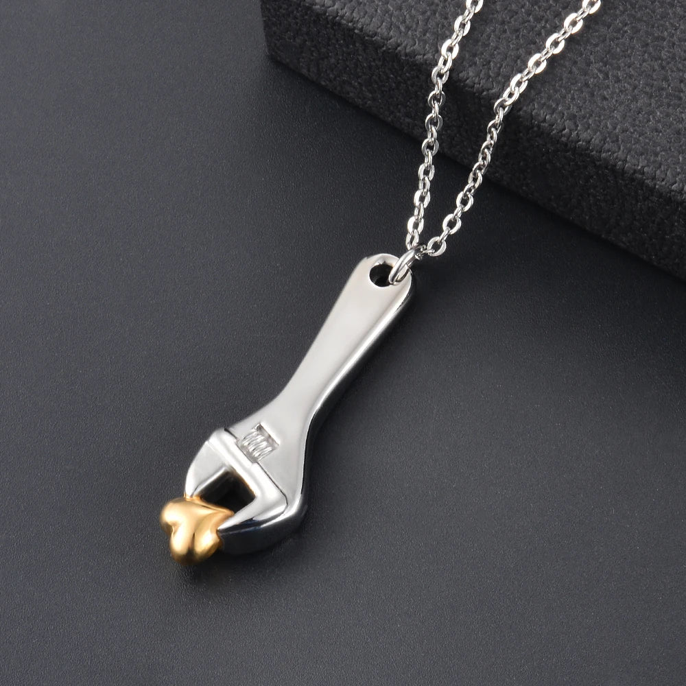 Wrench Cremation Necklace