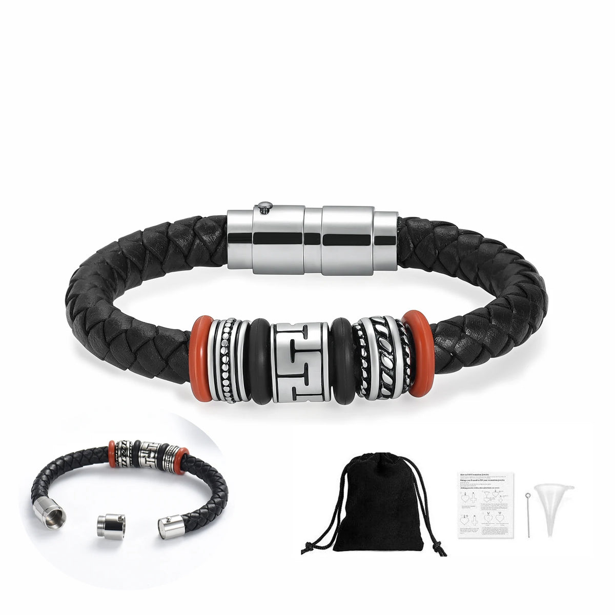 Leather Cremation Bracelet For Ashes