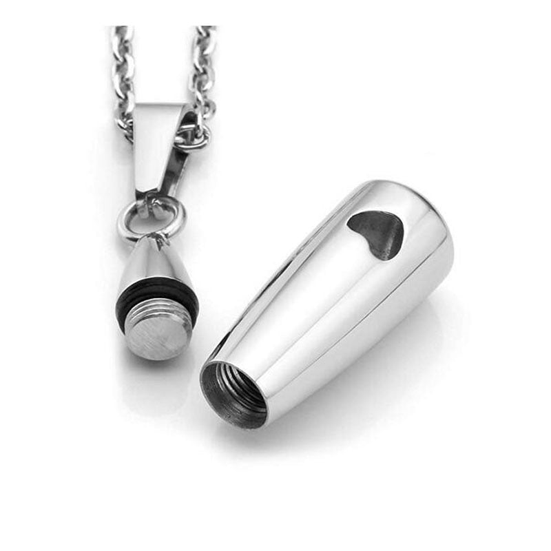 Teardrop with Heart Cutout Cremation Necklace