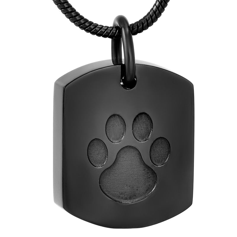 Paw Print Pet Memorial Urn Pendant Necklace