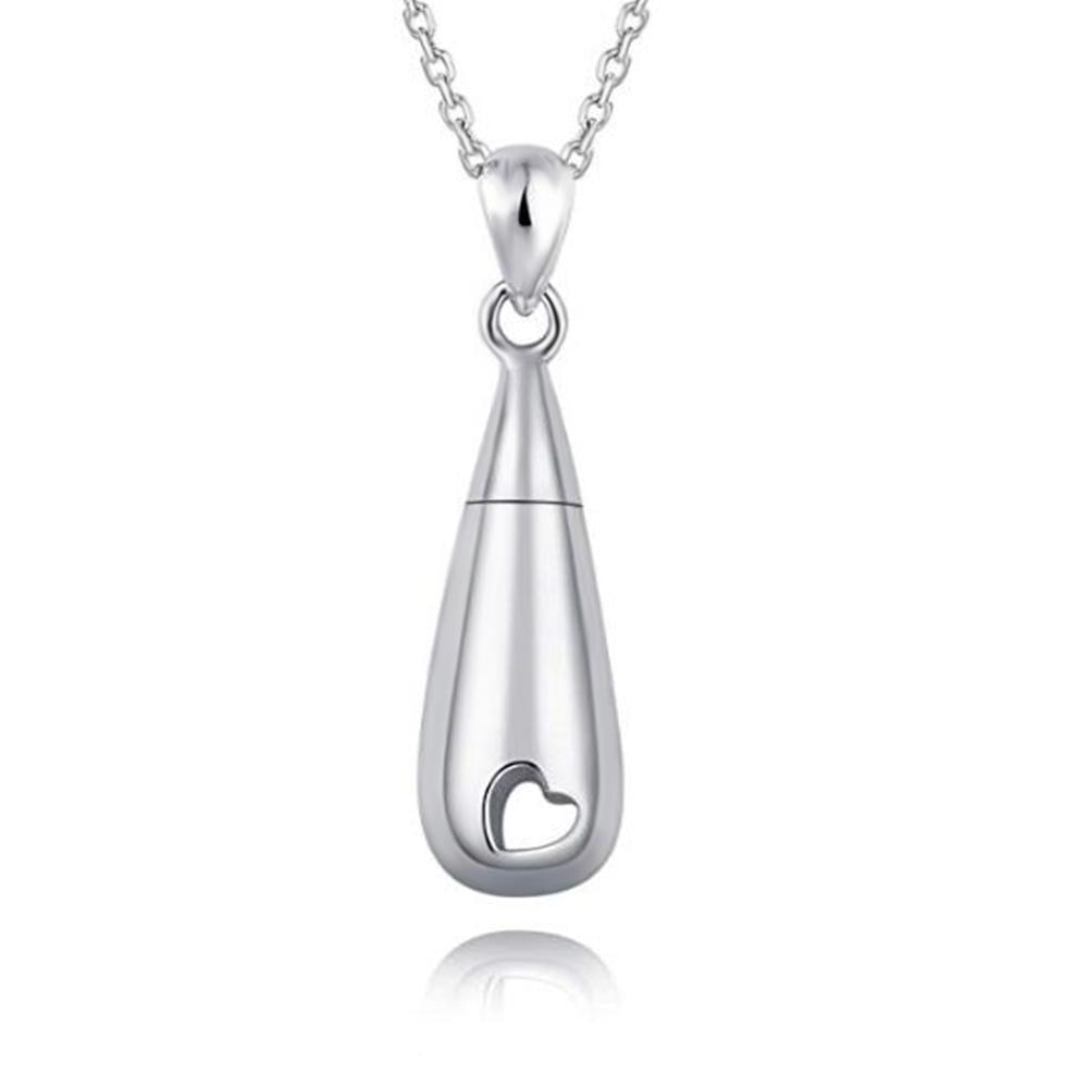 Teardrop with Heart Cutout Cremation Necklace