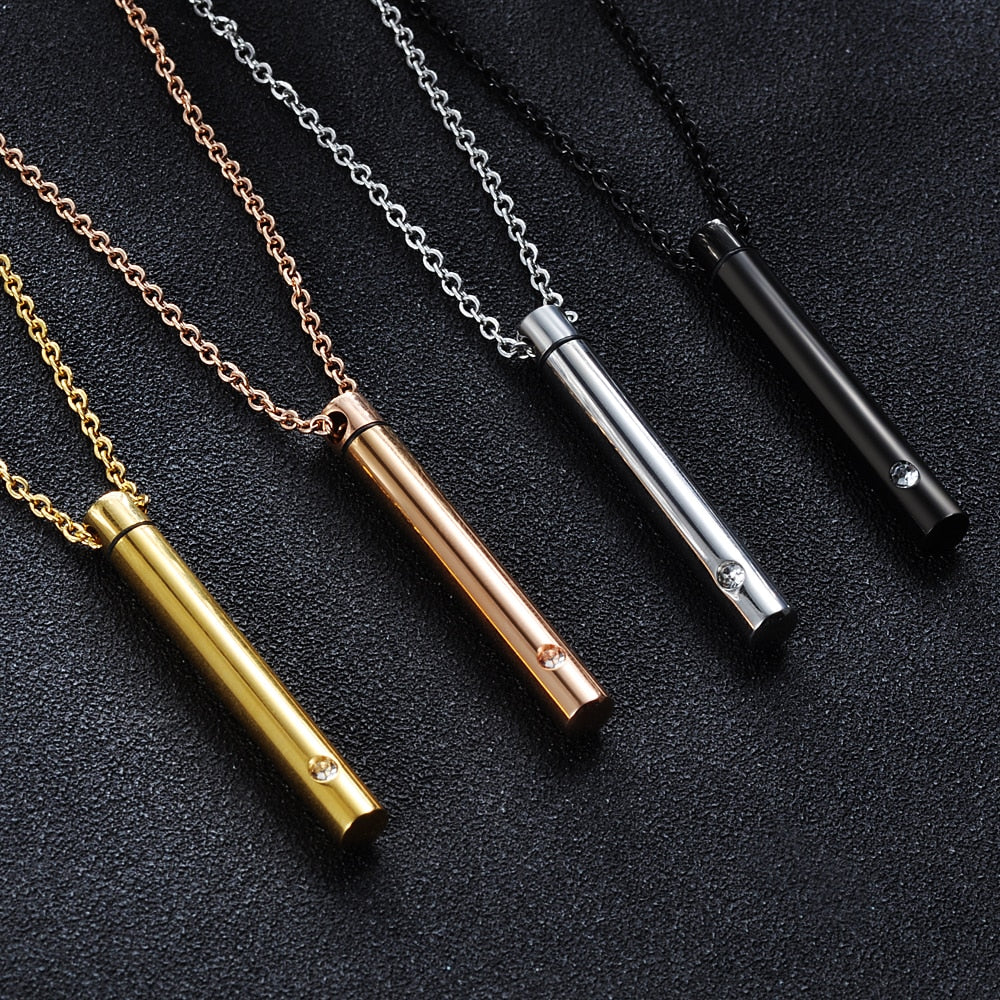 Sleek Cylinder Ashes Necklace