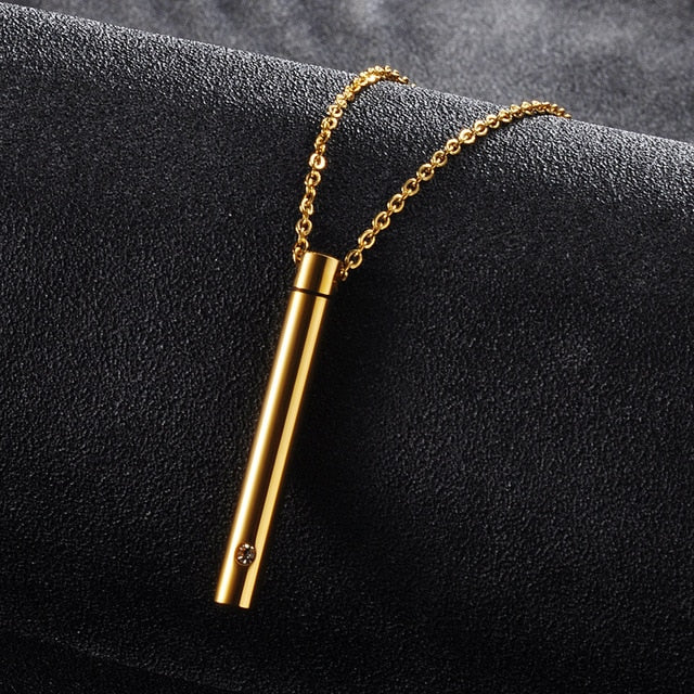 Sleek Cylinder Ashes Necklace