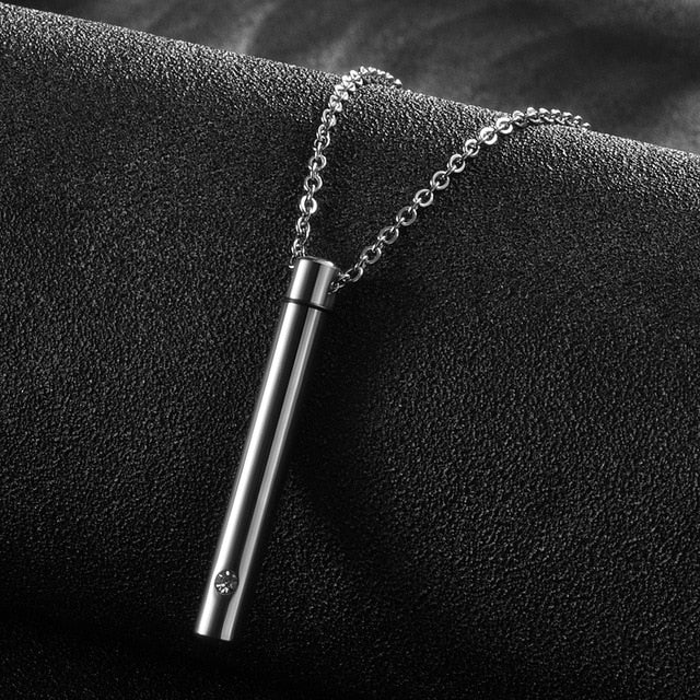 Sleek Cylinder Ashes Necklace