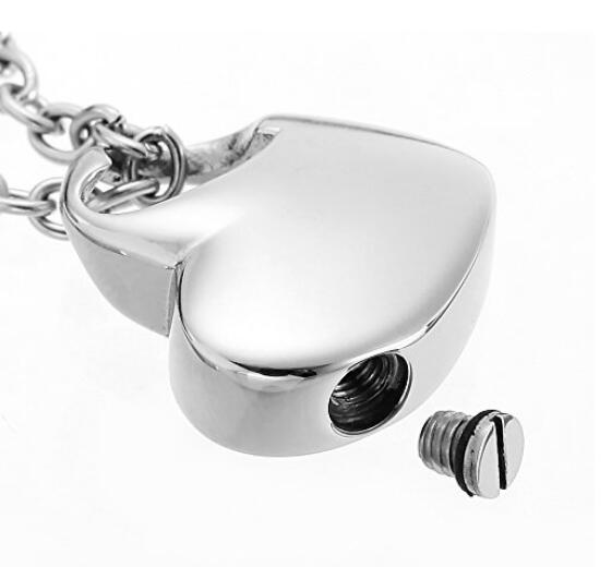 Stylized Heart Cremation Necklace