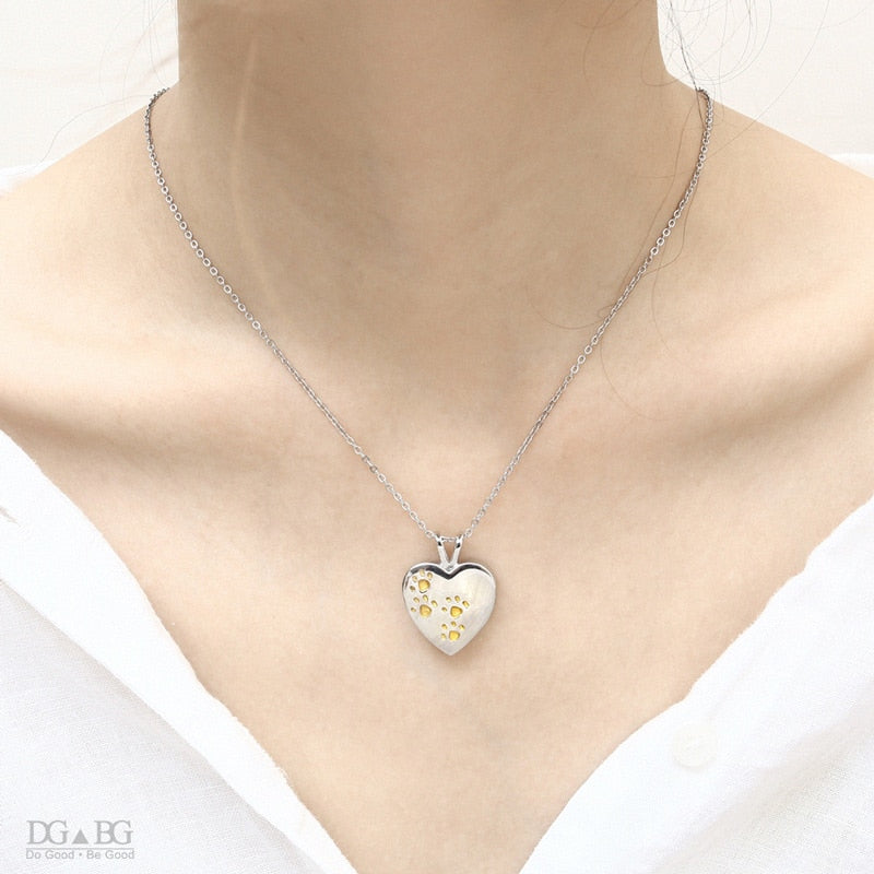 Paw Prints on Your Heart Necklace