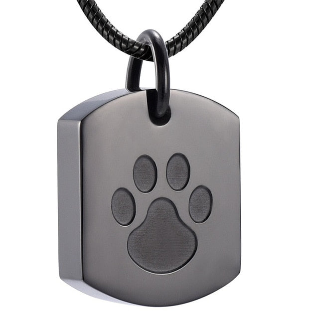 Paw Print Pet Memorial Urn Pendant Necklace
