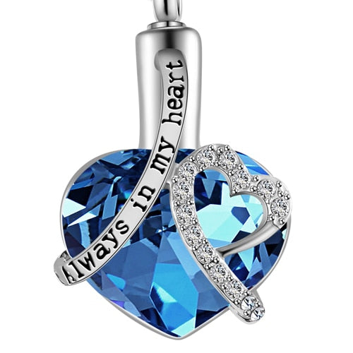 &quot;Always in my heart&quot; Birthstone Urn Pendant