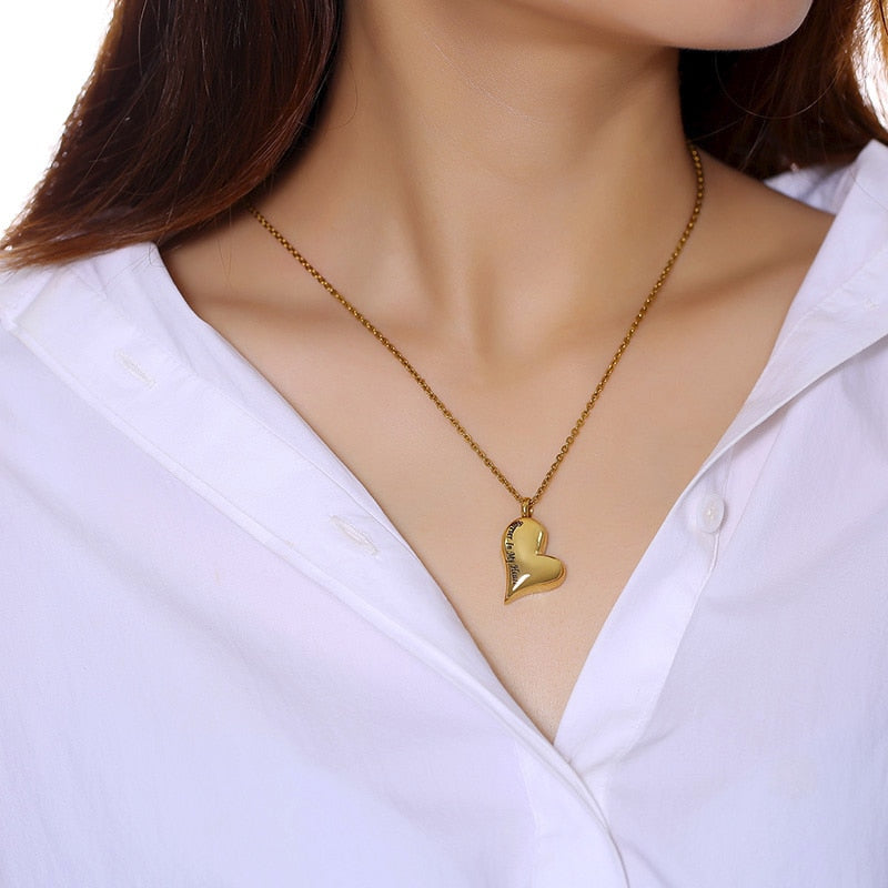 &quot;Forever In My Heart&quot; Engraved Cremation Pendant