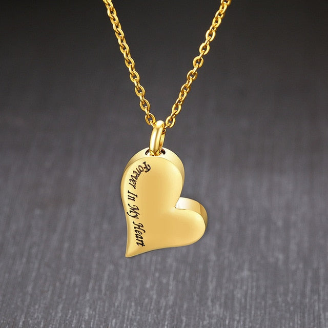 &quot;Forever In My Heart&quot; Engraved Cremation Pendant