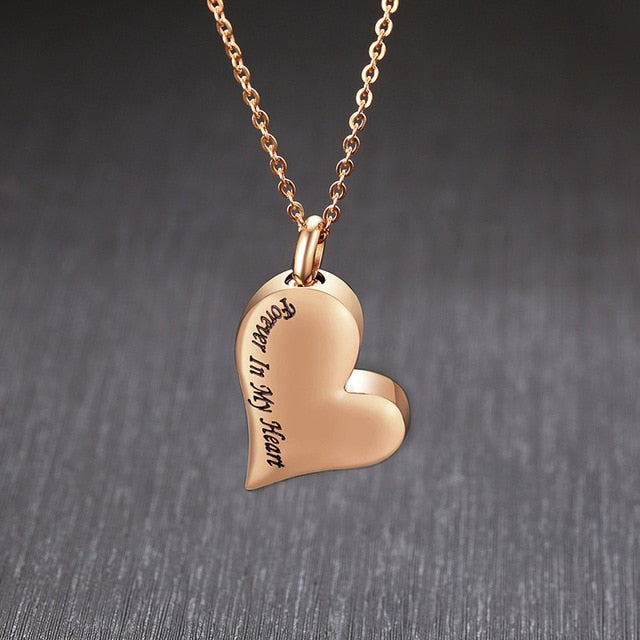 &quot;Forever In My Heart&quot; Engraved Cremation Pendant