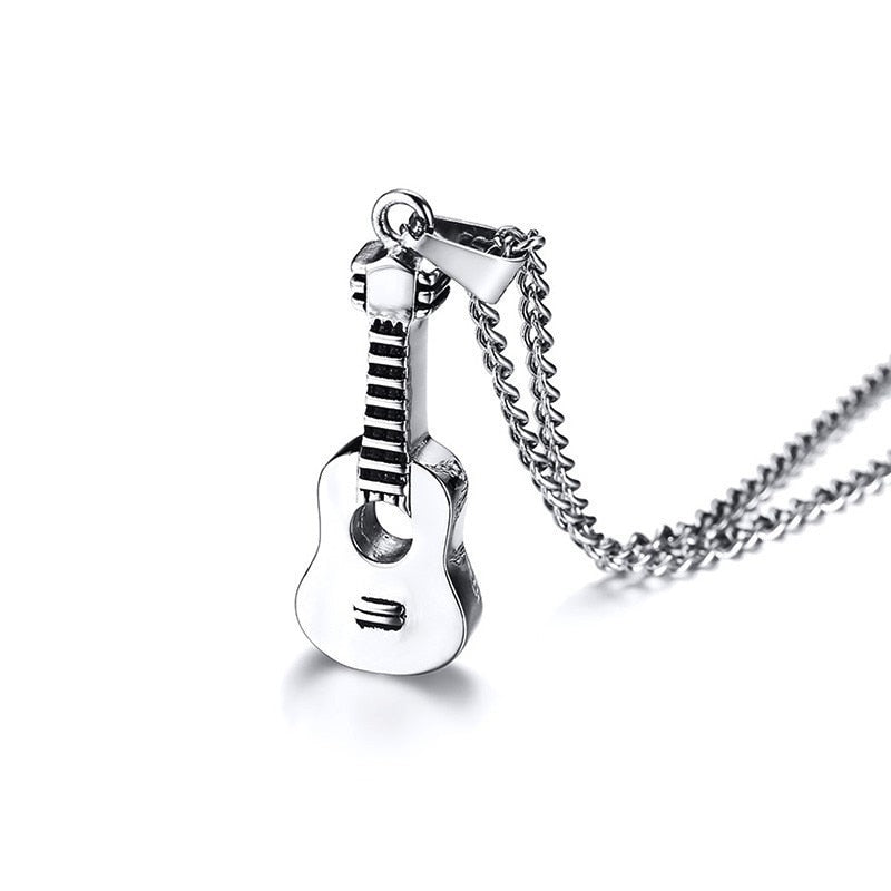 Acoustic Guitar Cremation Pendant Necklace