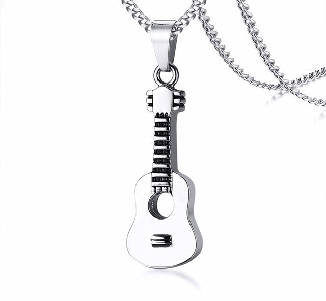 Acoustic Guitar Cremation Pendant Necklace