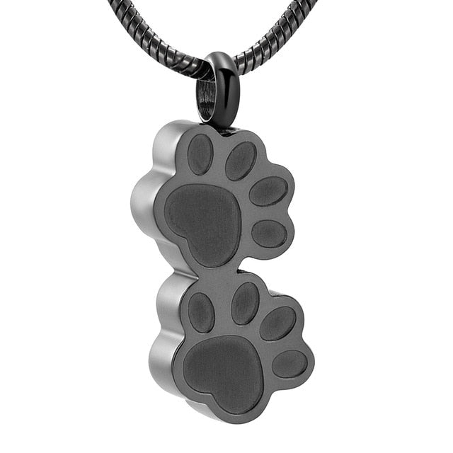 Double Dog/Cat Paw Cremation Necklace