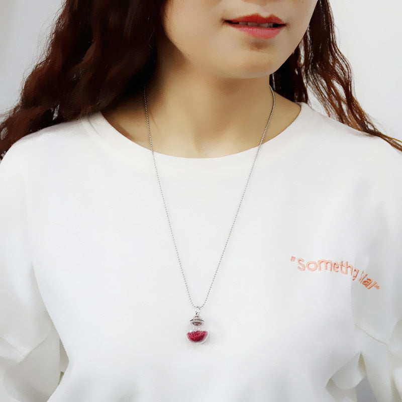 Fillable Glass Pendant Necklace - Various Shapes