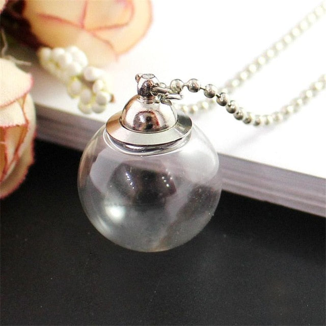 Fillable Glass Pendant Necklace - Various Shapes