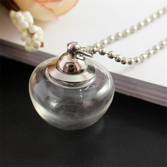 Fillable Glass Pendant Necklace - Various Shapes