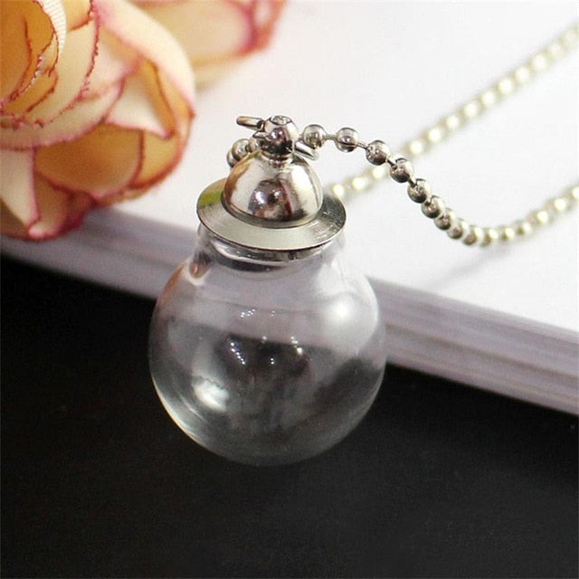Fillable Glass Pendant Necklace - Various Shapes