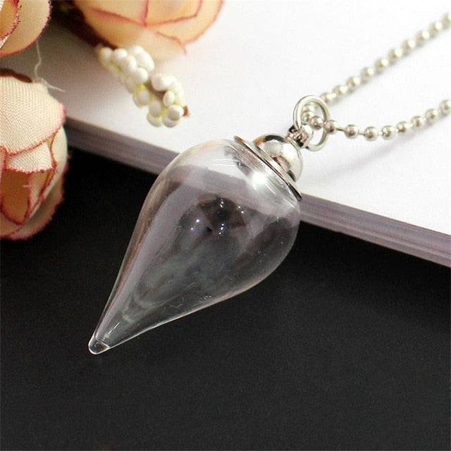 Fillable Glass Pendant Necklace - Various Shapes