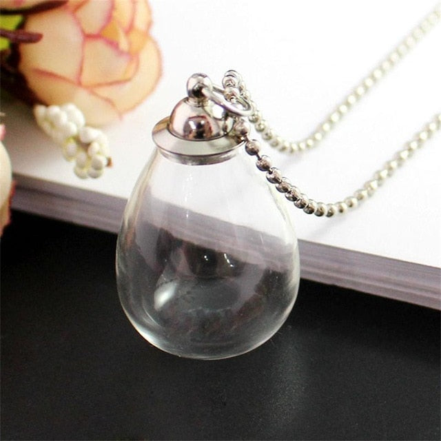 Fillable Glass Pendant Necklace - Various Shapes