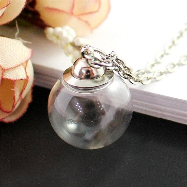 Fillable Glass Pendant Necklace - Various Shapes