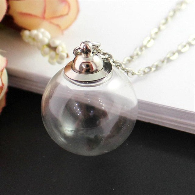 Fillable Glass Pendant Necklace - Various Shapes