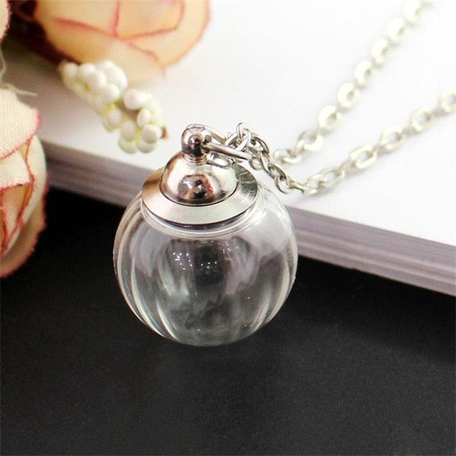 Fillable Glass Pendant Necklace - Various Shapes