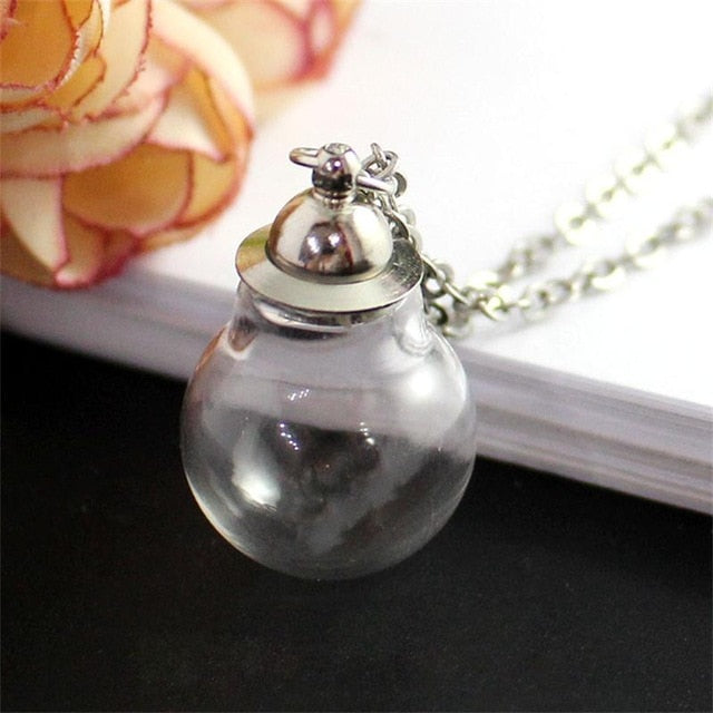 Fillable Glass Pendant Necklace - Various Shapes