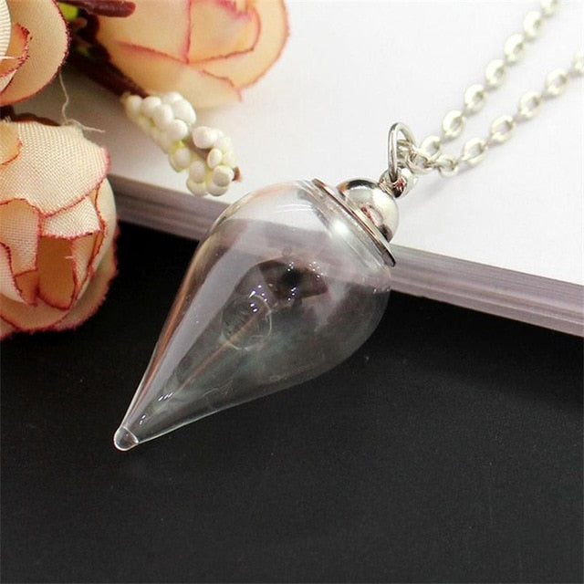 Fillable Glass Pendant Necklace - Various Shapes