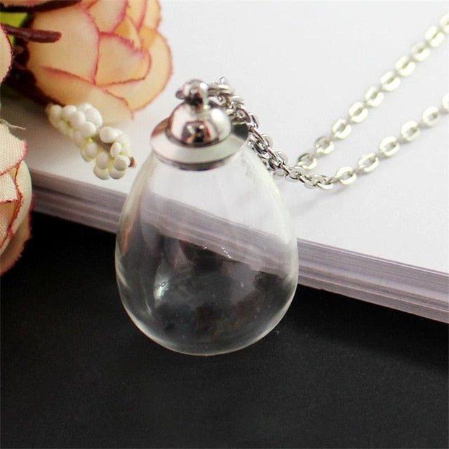 Fillable Glass Pendant Necklace - Various Shapes