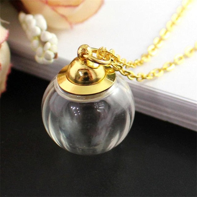 Fillable Glass Pendant Necklace - Various Shapes