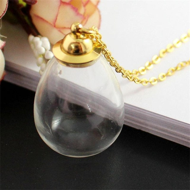 Fillable Glass Pendant Necklace - Various Shapes