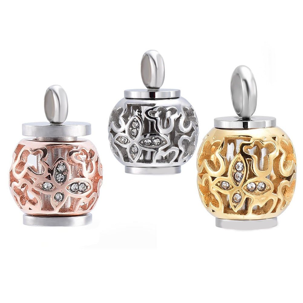 Stylized Globe Pendant Cremation Necklace