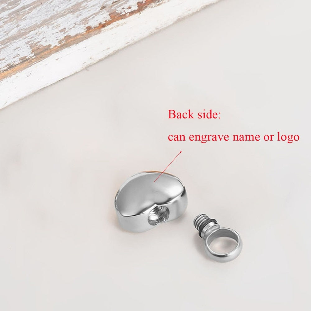 Stainless Steel Rhinestone Pet Cremation Necklace