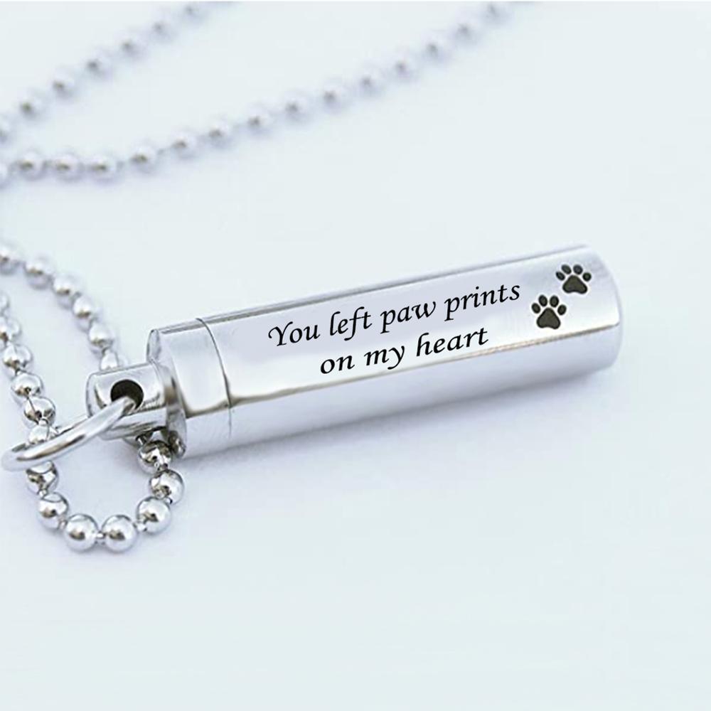 Pet Cylinder Ashes Necklace