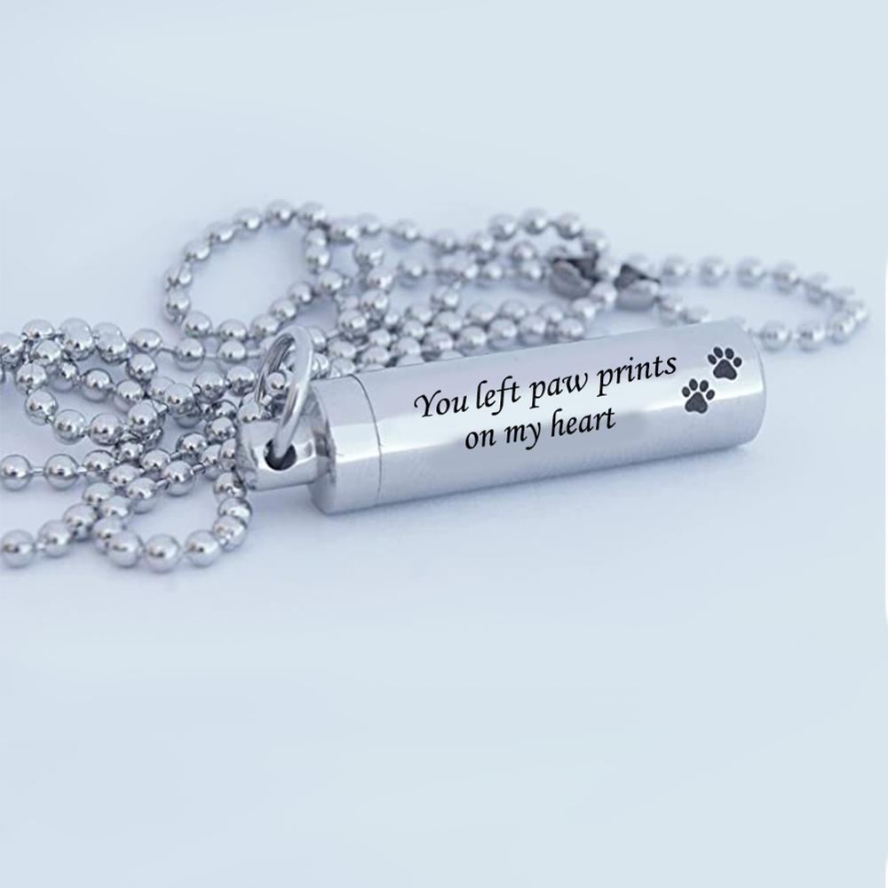 Pet Cylinder Ashes Necklace