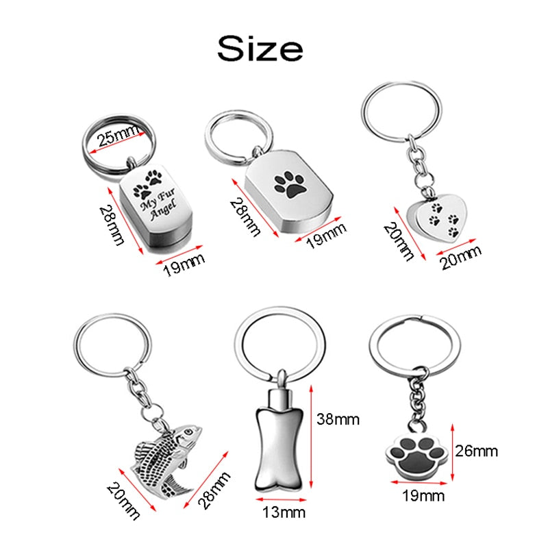 Dog Bone Shaped Ashes Keychain