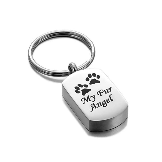 &quot;My Fur Angel&quot; Dog Tag Keychain