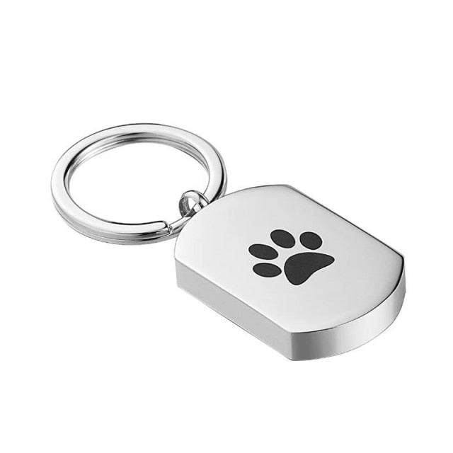 Dog Paw Print Ashes Keychain