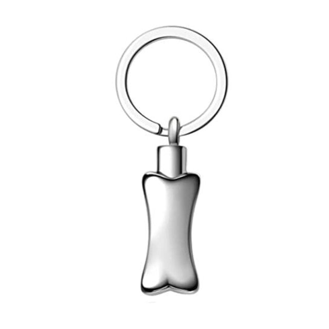 Dog Bone Shaped Ashes Keychain