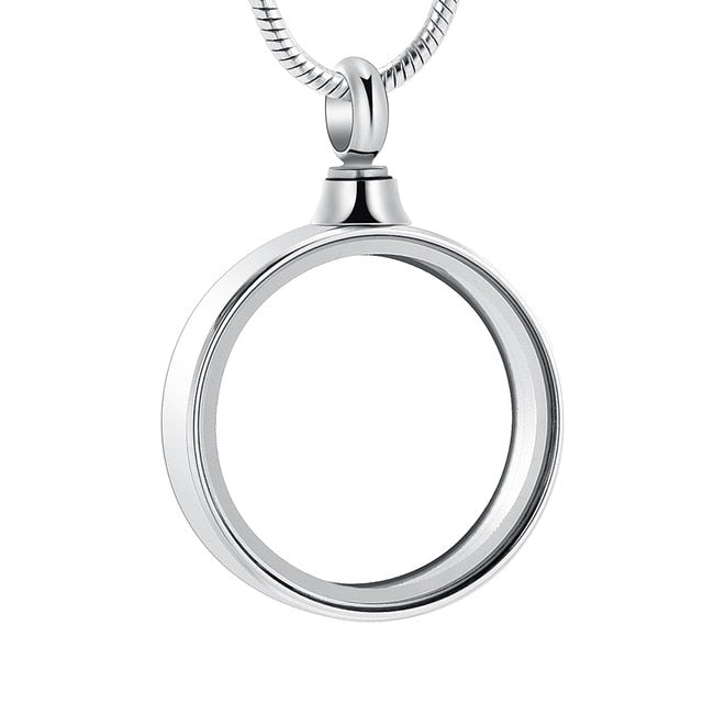 Round Glass Ashes Necklace